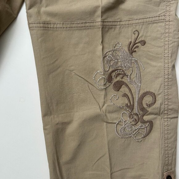 Cache NWT Khaki Cargo Capri Pants, sz 6 - Picture 2 of 4
